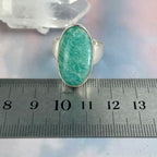 Green Crystal Sterling Silver Ring