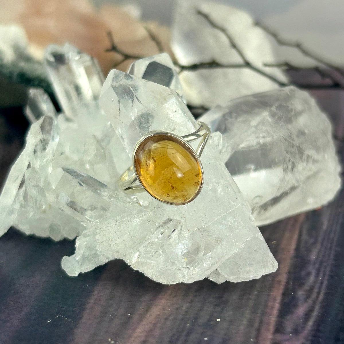 Citrine Polished Oval Ring