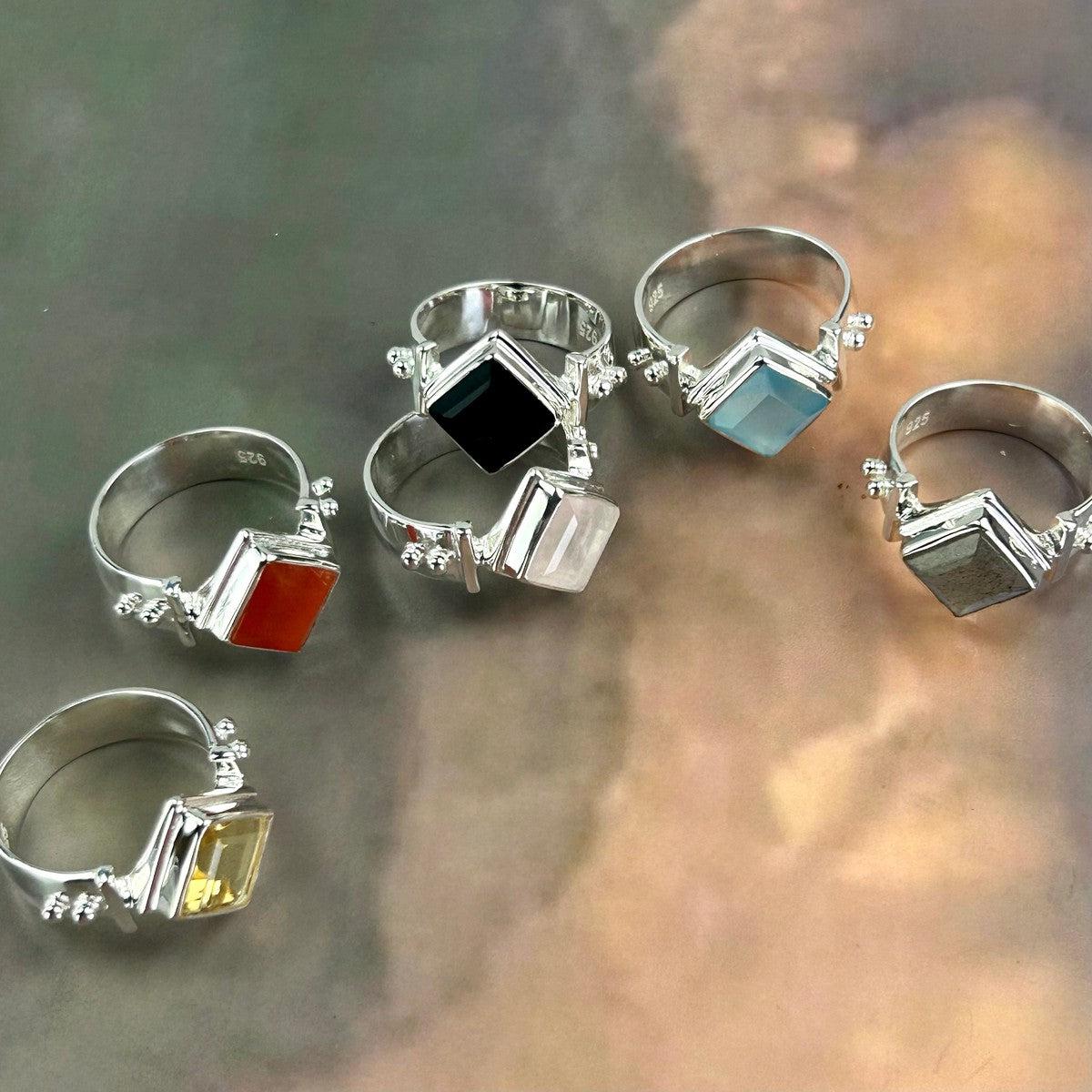 Diamond Cut Crystal Ring