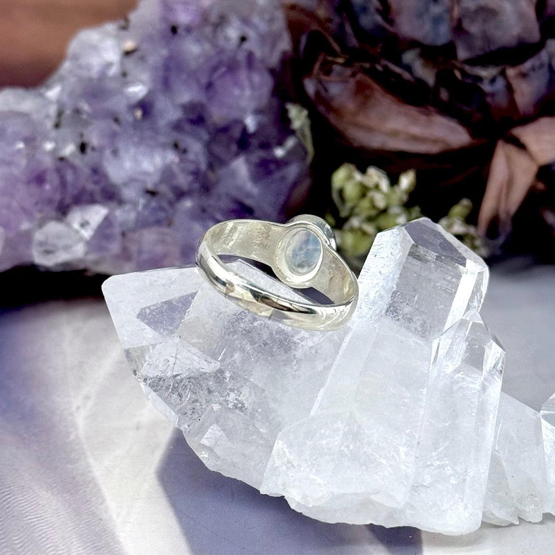 Large Size Women's Moonstone Ring