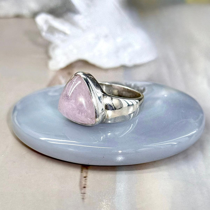 Morganite Stone Silver Ring