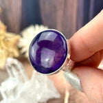 Amethyst Disc Sterling Silver Ring