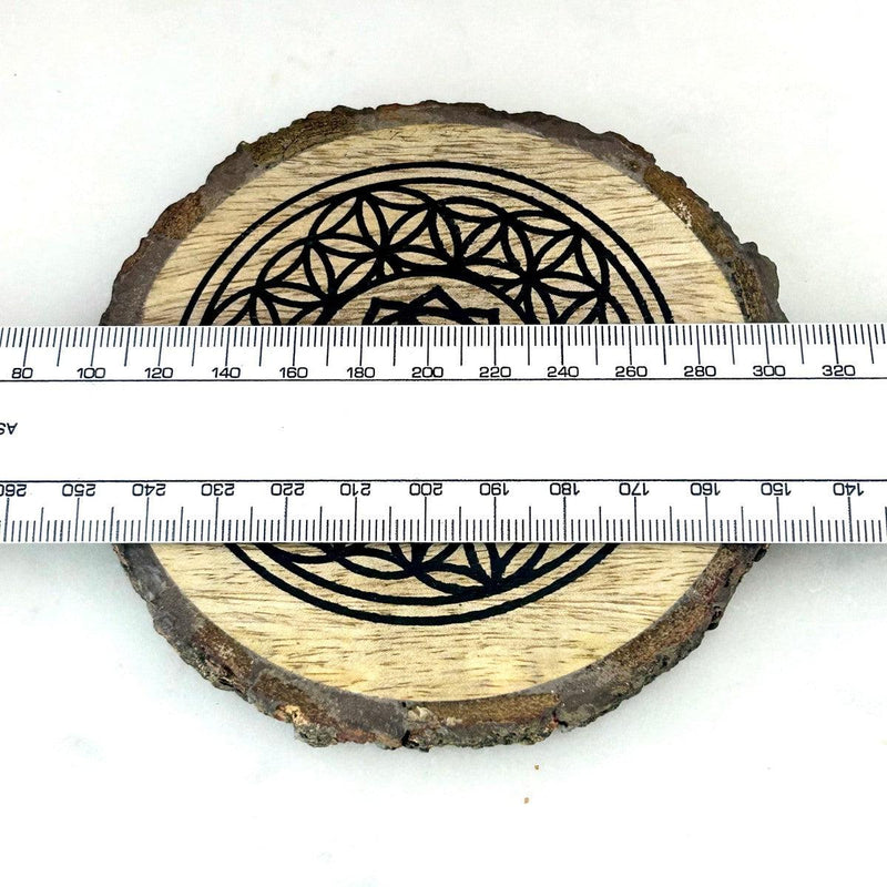 Sacred Geometry Wood Slice Incense Holders