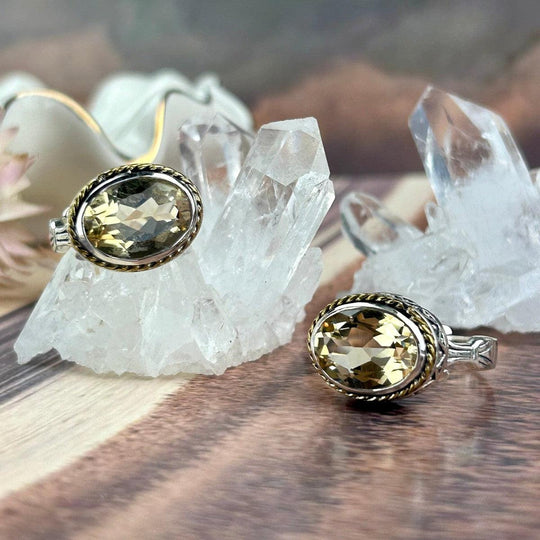 Citrine Oval Cut Ornate Gallery Ring