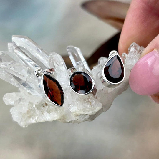 Garnet Petite Assorted Shape Pendants
