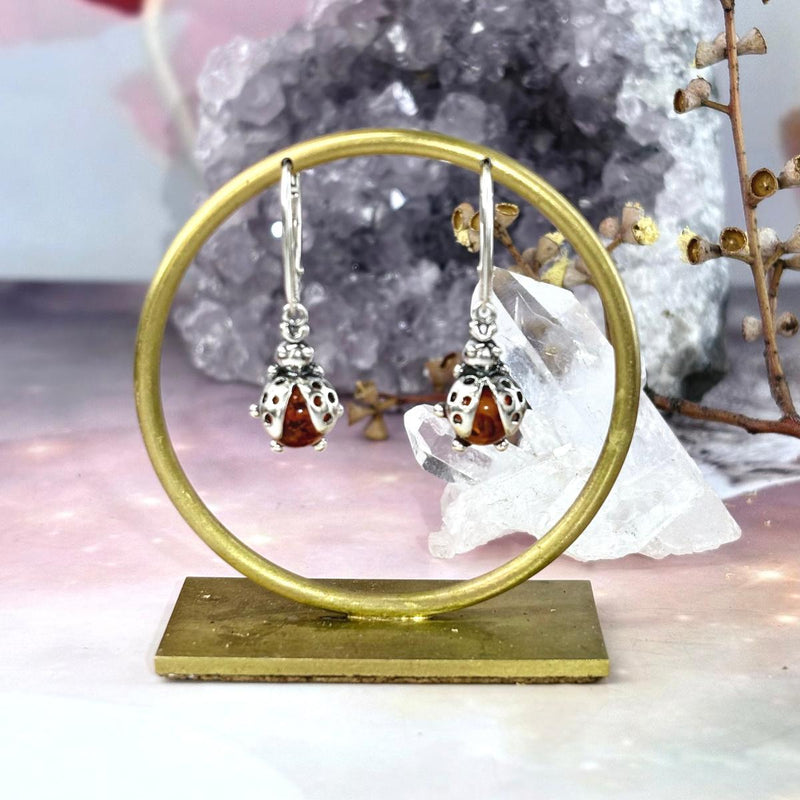 Amber Silver Earrings