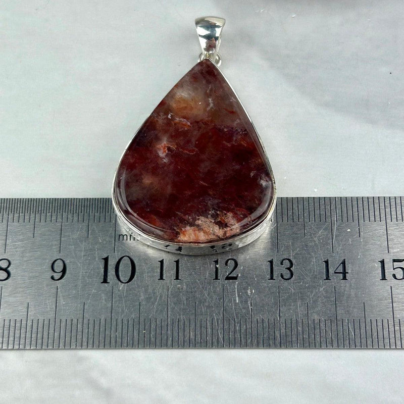 Bright Orange And Red Crystal Pendant