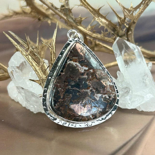 Copper On Matrix Teardrop Large Pendant