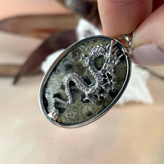 Kambaba Jasper Dragon Pendant