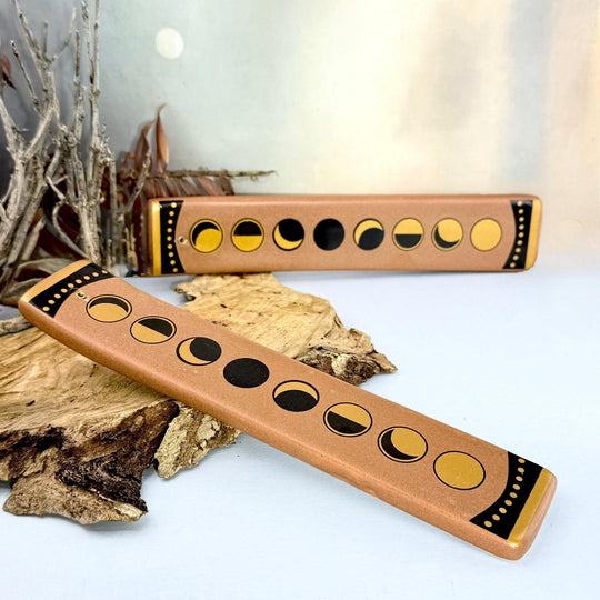 Moon Phases Ceramic Incense Holder