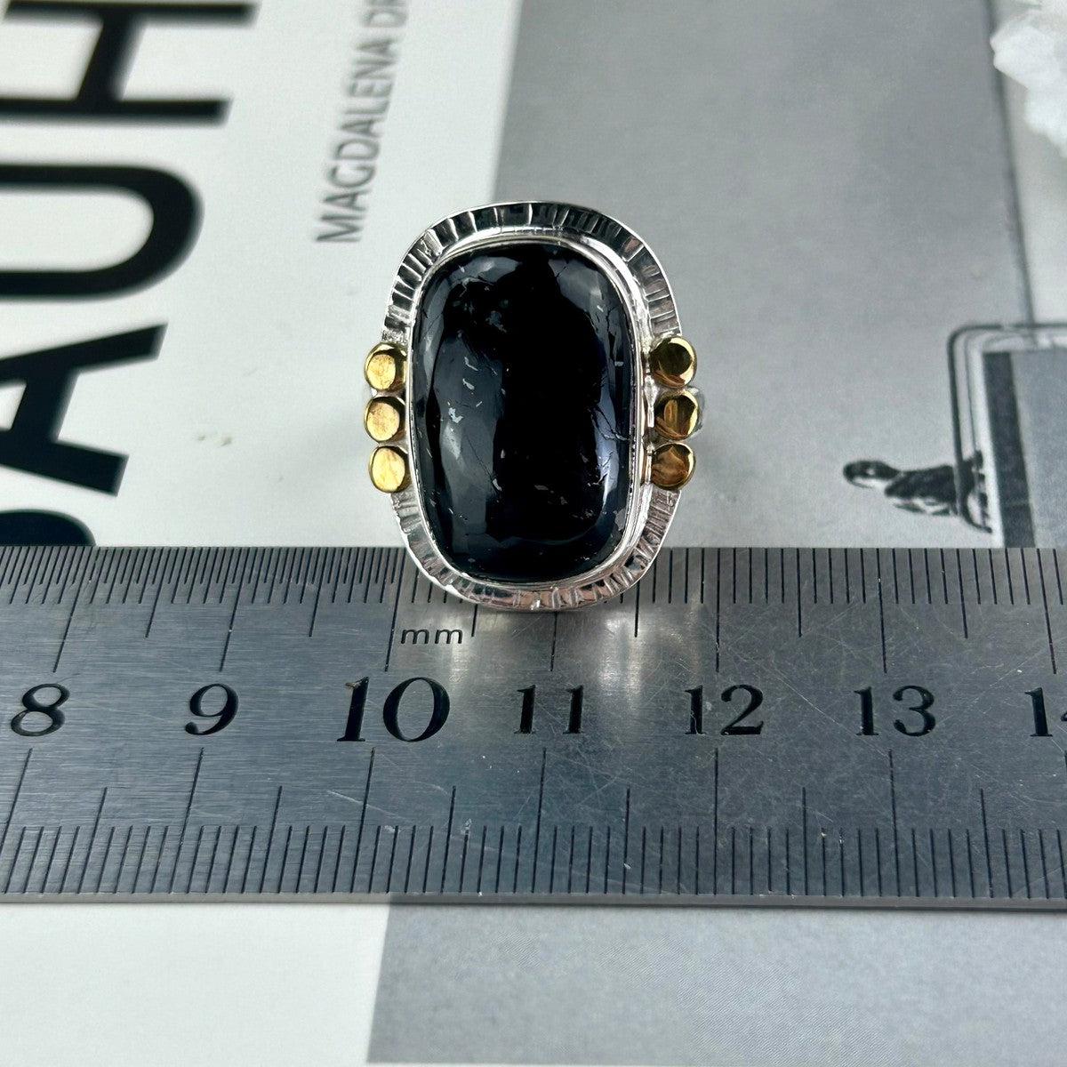 Contemporary Black Tourmaline Ring