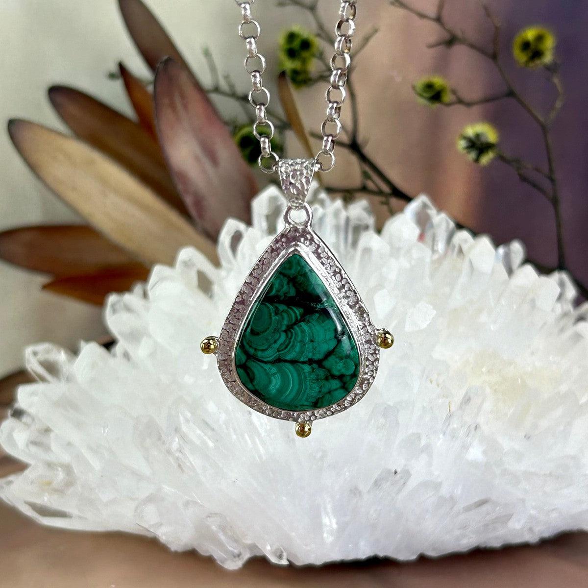 Malachite Teardrop Pendant