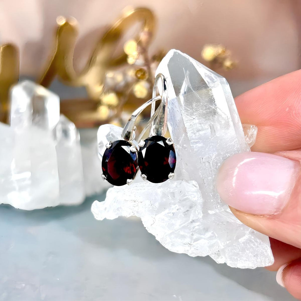 Classic Garnet Drop Earrings