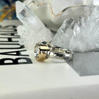 Mixed Metal White Topaz Ring