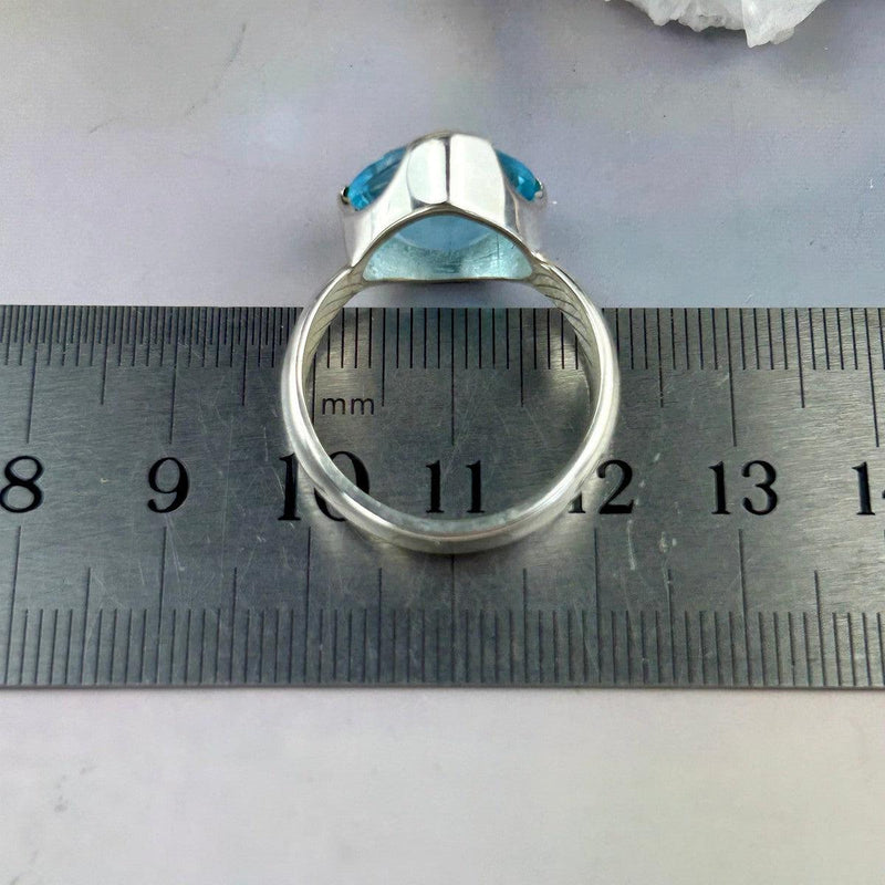 Bright Blue Topaz Ring