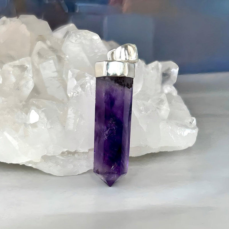 Amethyst Crystal Bar Pendant