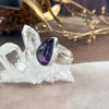 Purple Crystal Teardrop Ring