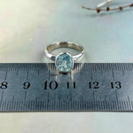 Faceted Aquamarine Crystal Ring