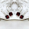 Garnet Square Drop Earring