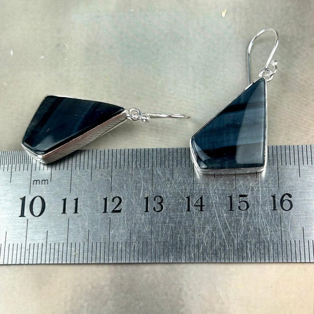 Dark Blue Stone Earrings