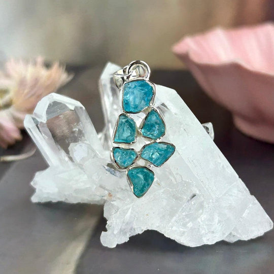 Apatite Raw Cluster Pendant
