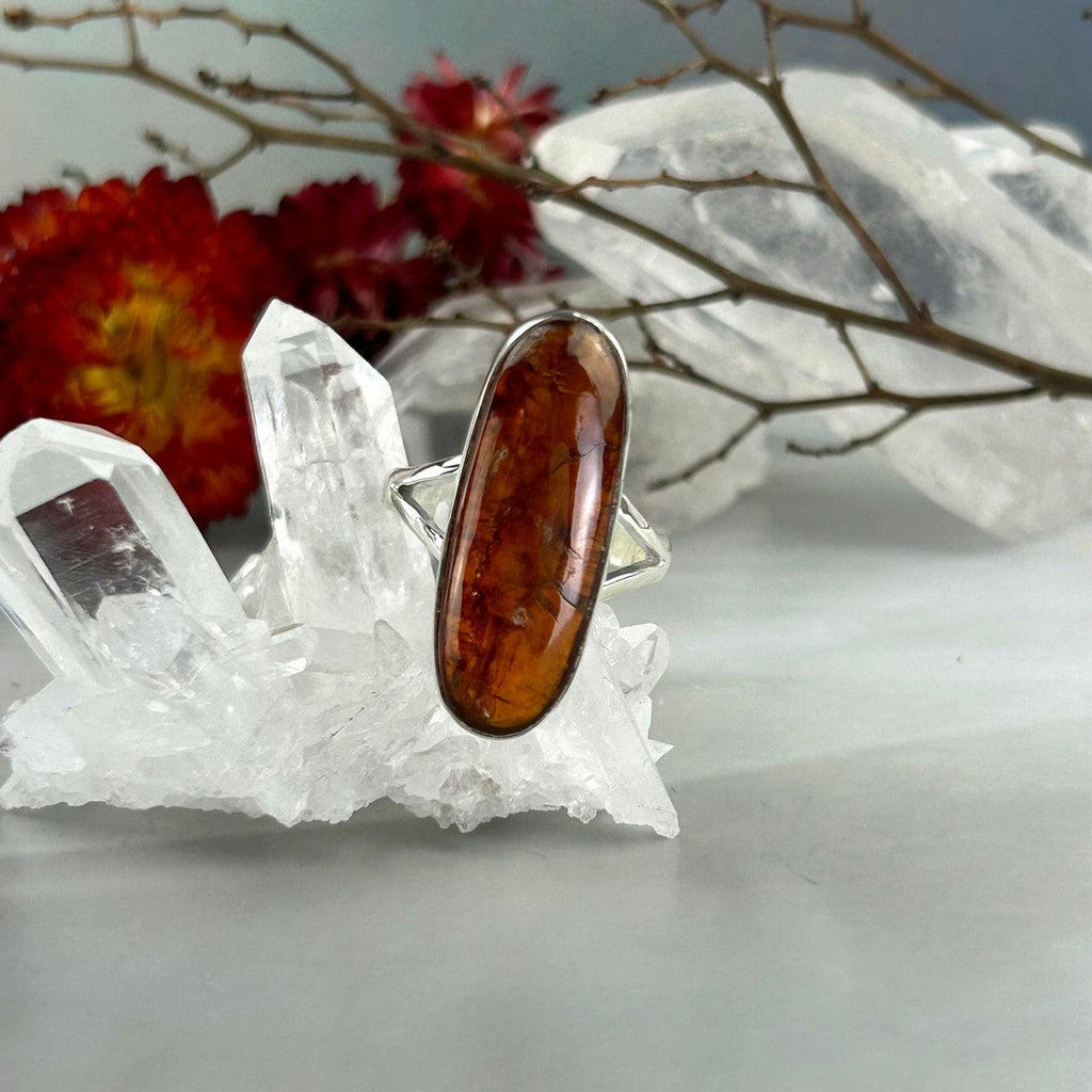 Polished Orange Kyanite Ring
