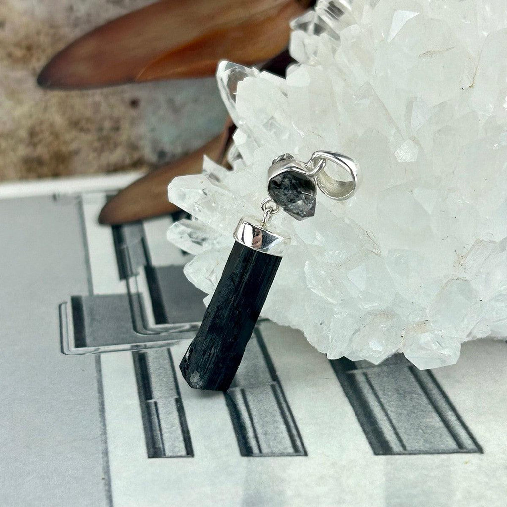 Raw Double Crystal Pendant