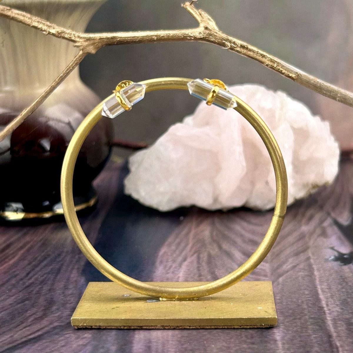 Double Point Quartz Studs