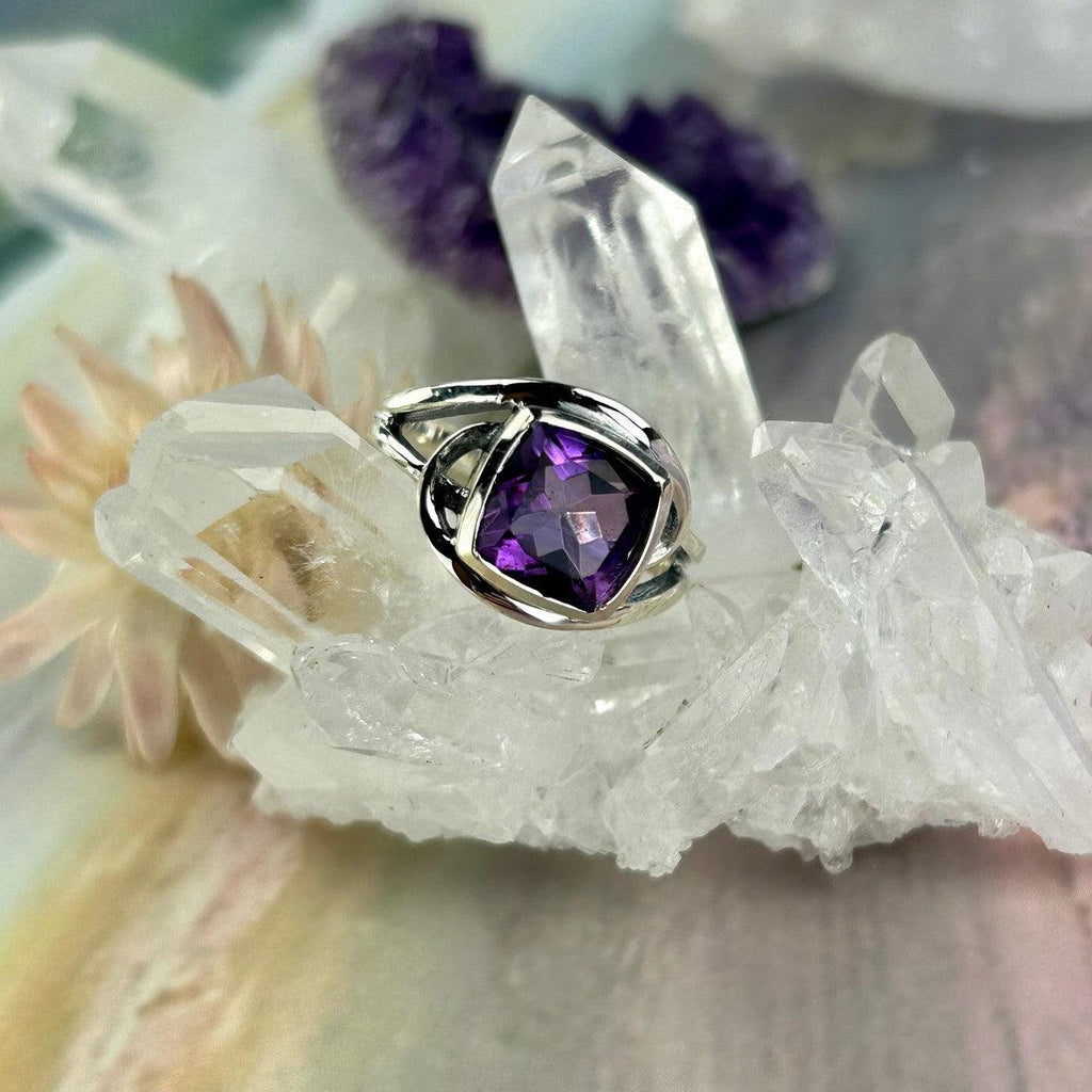 Square Cut Amethyst Ring