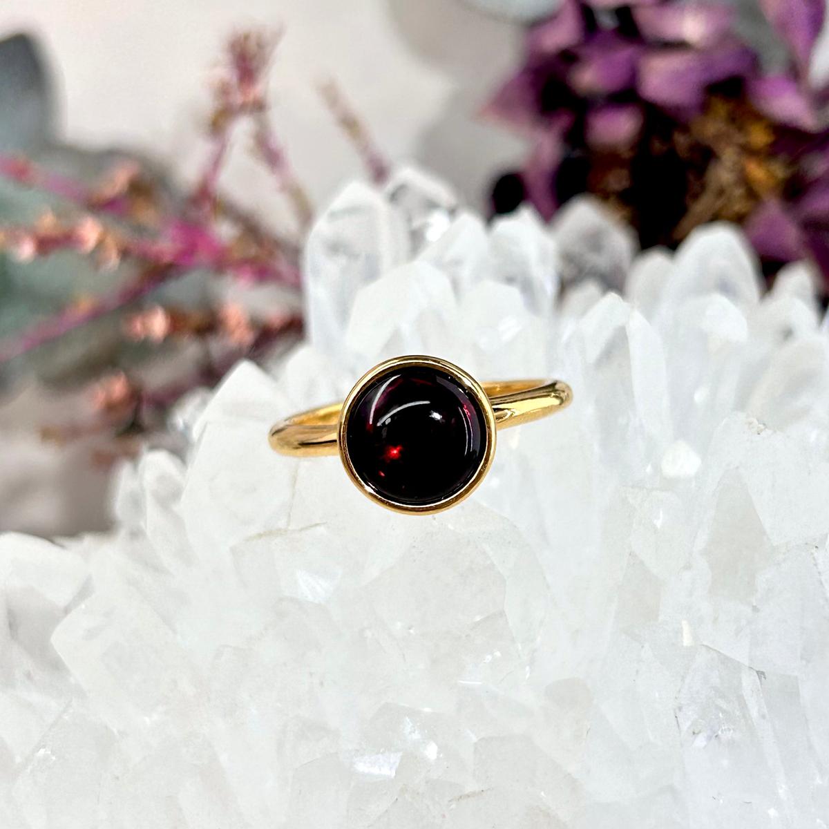 Red Amber Gold Ring