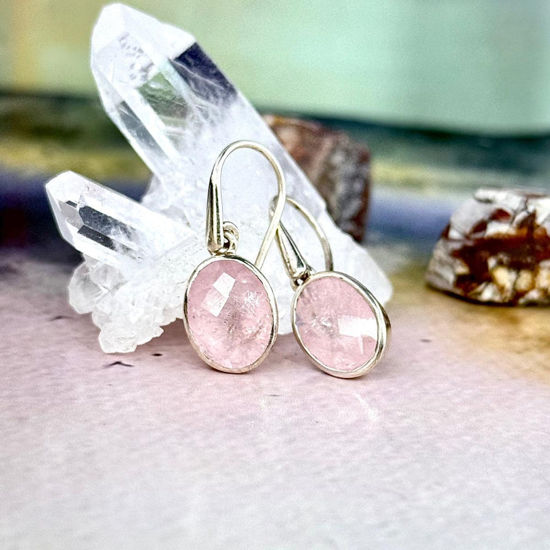 Morganite Sterling Silver Earrings