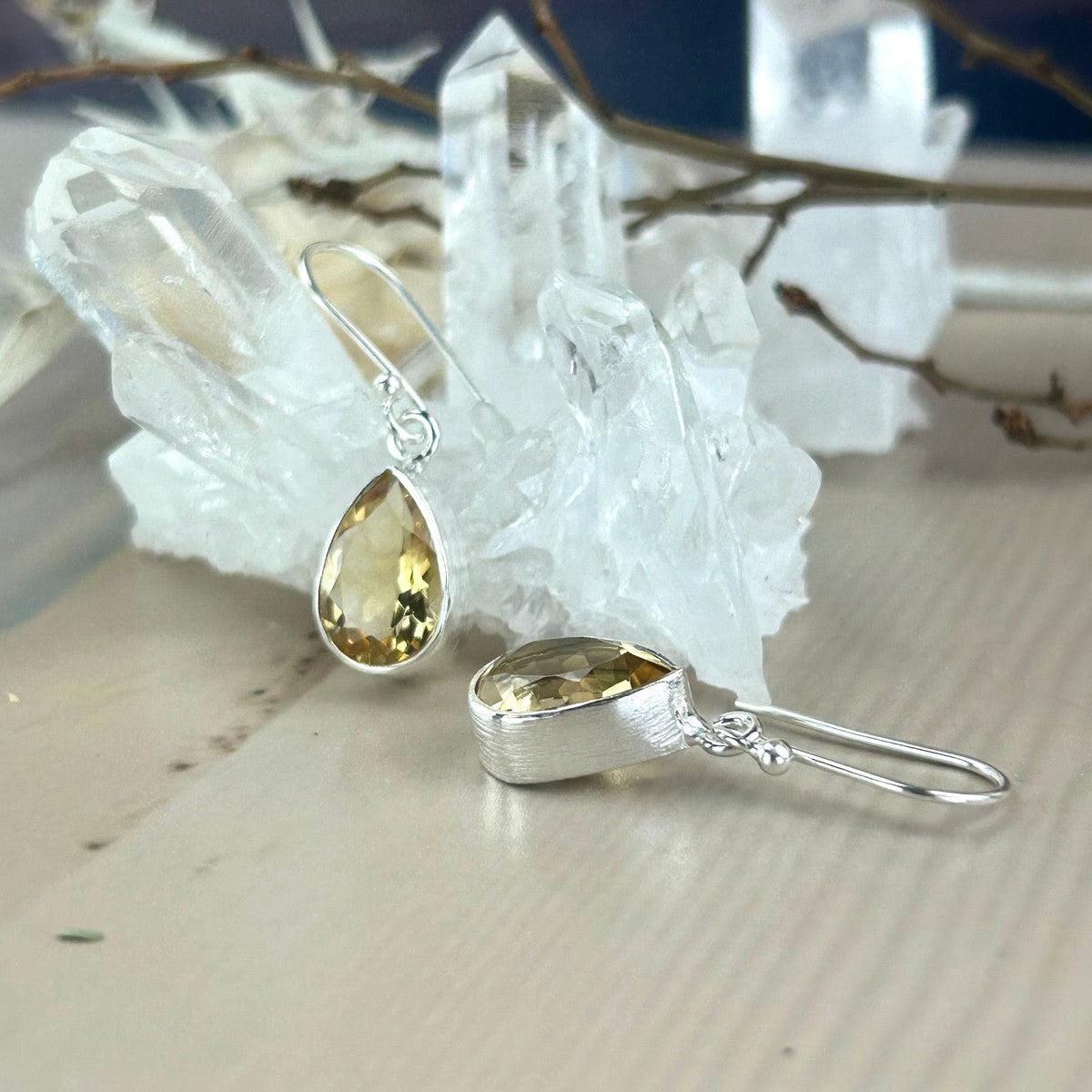 Pear Cut Citrine Earrings