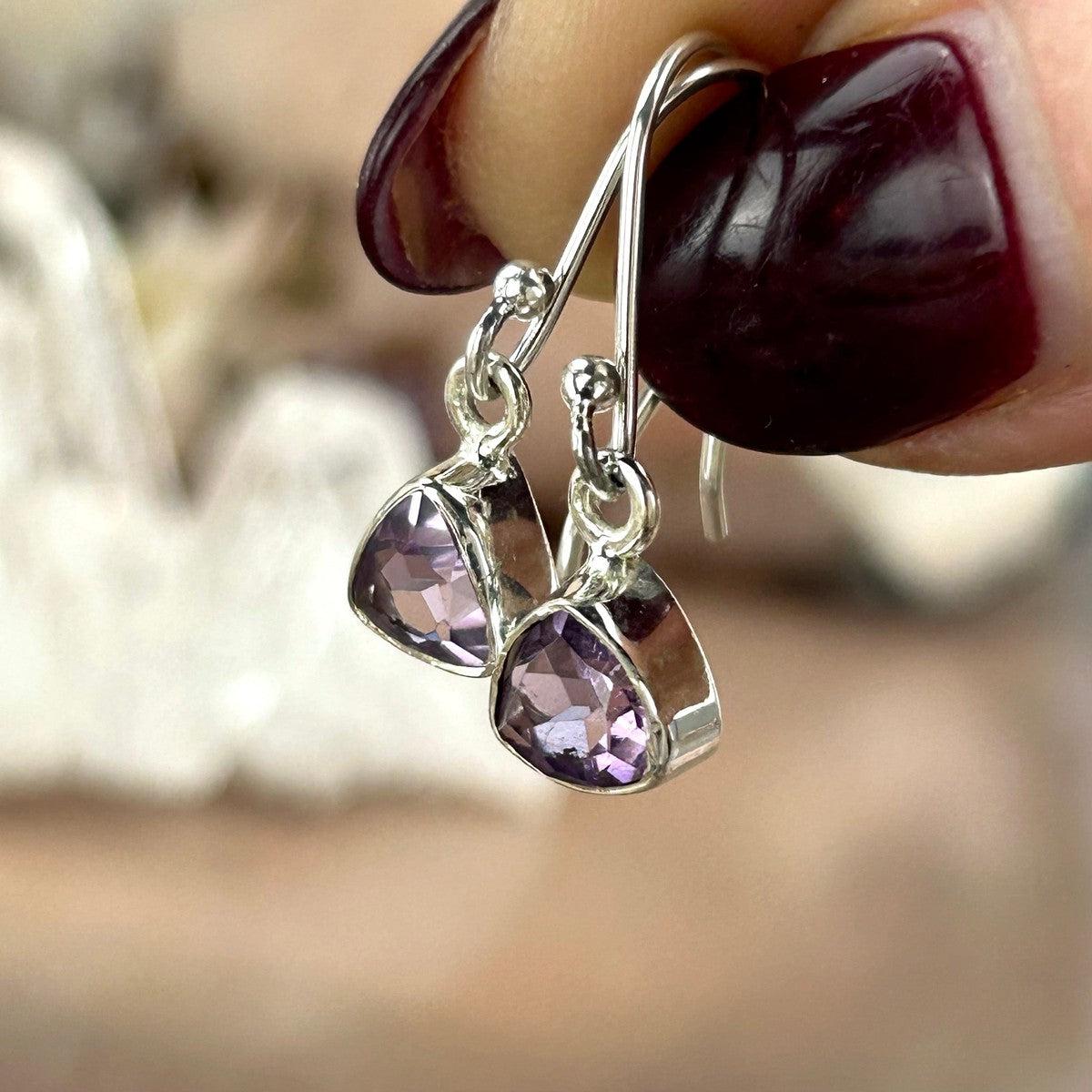 Triangle Sterling Silver Drop Earrings