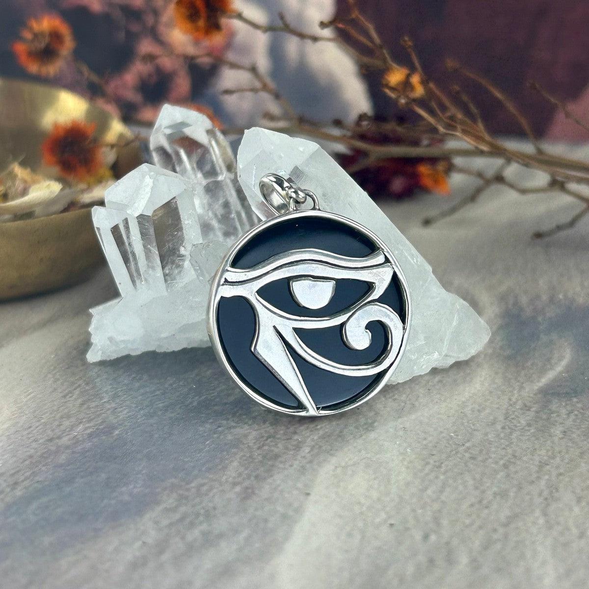 Black Onyx Eye Of Horus Pendant
