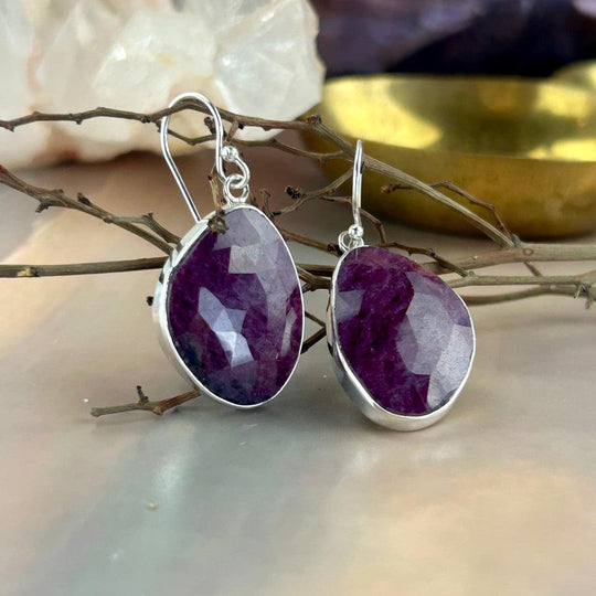 Ruby Freeform Drop Earrings