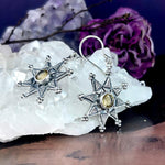 Citrine Starburst Drop Earrings