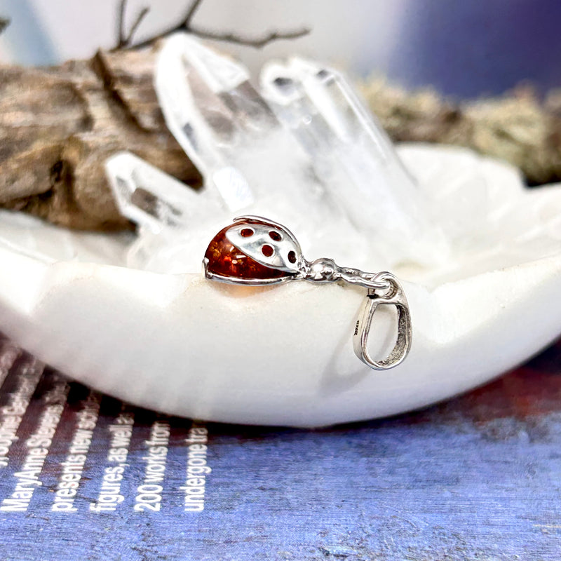 Baltic Cognac Amber Ladybug Pendant