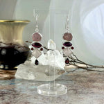 Pink And Red Crystal Earrings