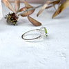 Peridot & Cubic Zirconia Diamond Cut Silver Ring