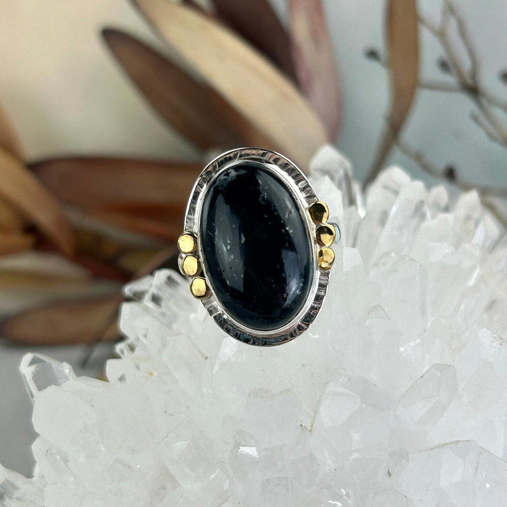 Black Tourmaline Sterling Silver Ring