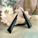 Black Onyx Bar Earrings