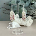 Quartz With Cinnabar Earrings