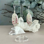 Quartz With Cinnabar Earrings