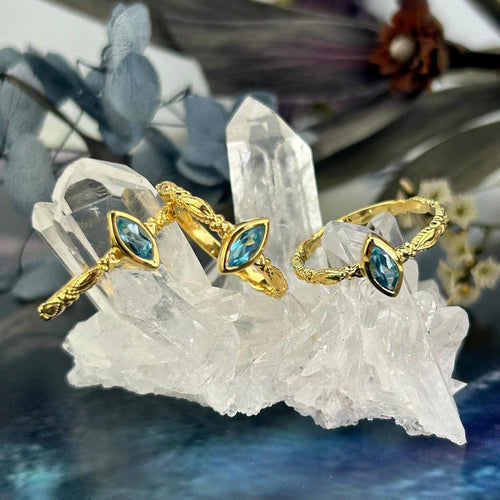Blue Topaz Gold Ring