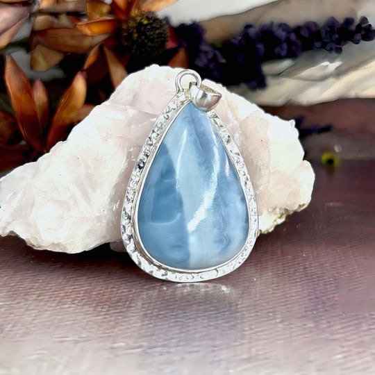 Owyhee Blue Opal Teardrop Large Pendant