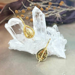 Citrine Pear Gold Earrings