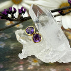 Amethyst Gold Stud Earrings