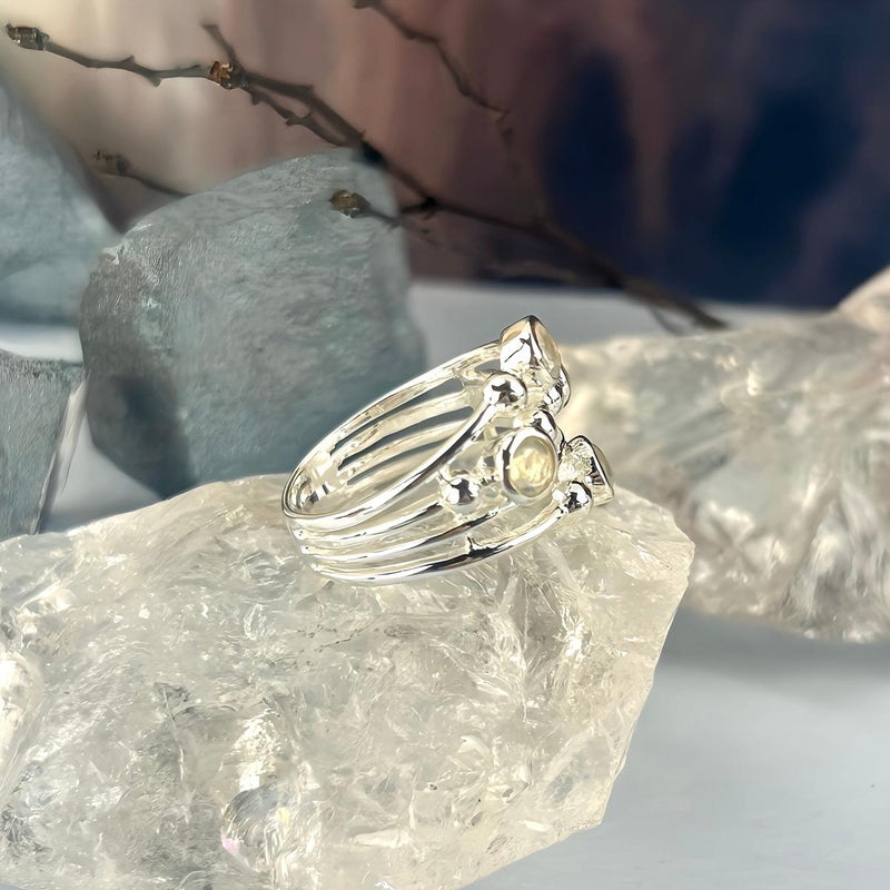 Multi Band Moonstone Ring