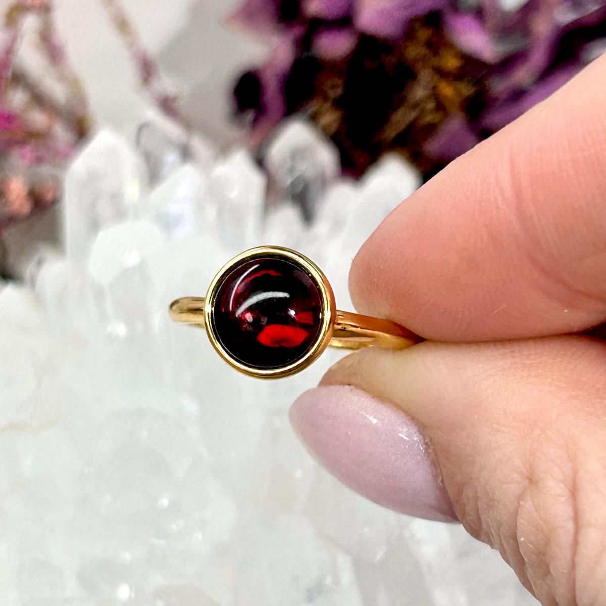 Cherry Amber Gold Ring