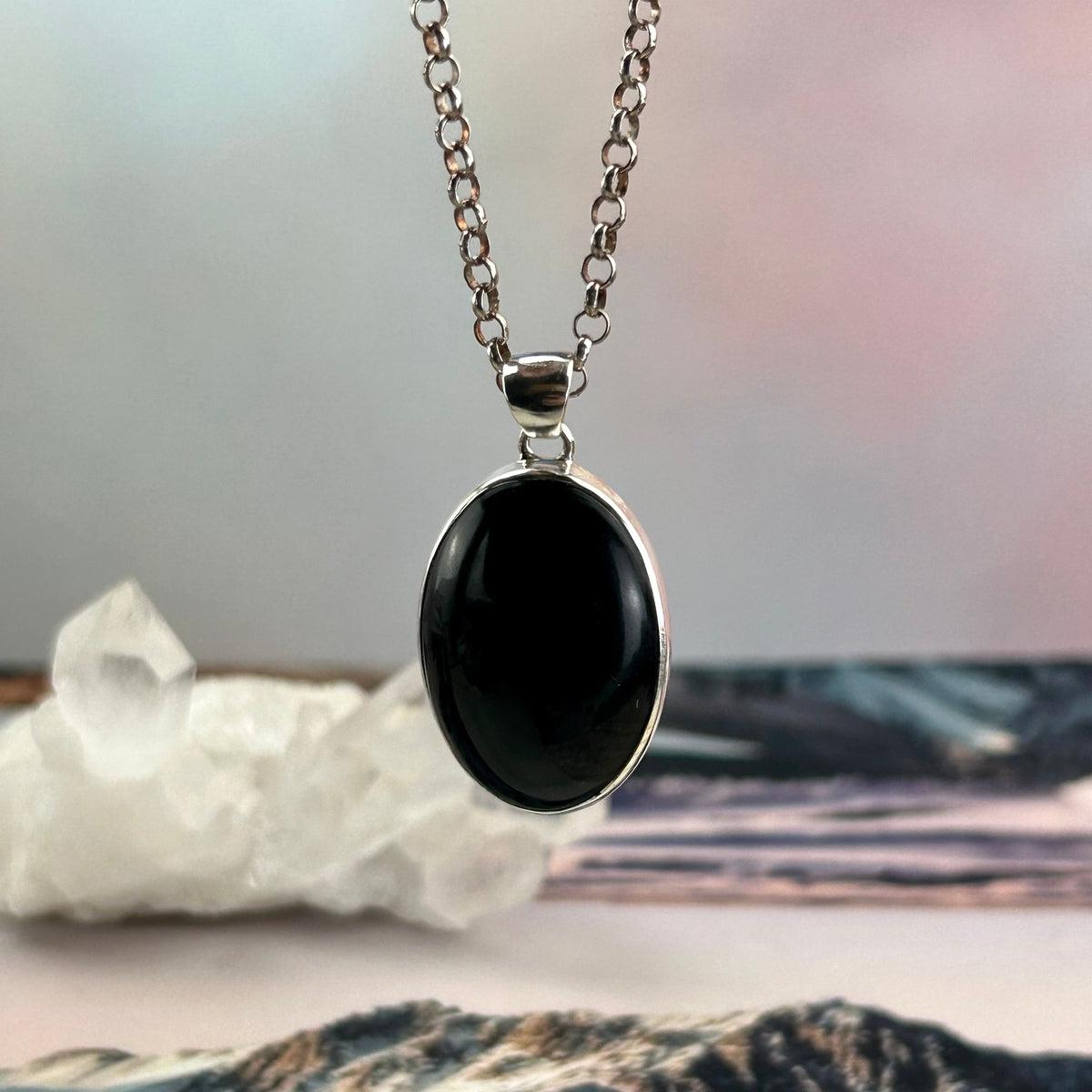 Ink Black Crystal Pendant